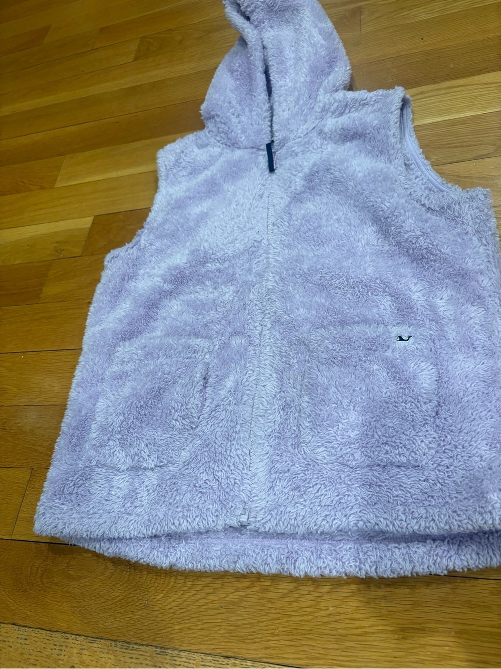 Vineyard Vines Lavender Plush Hooded Vest